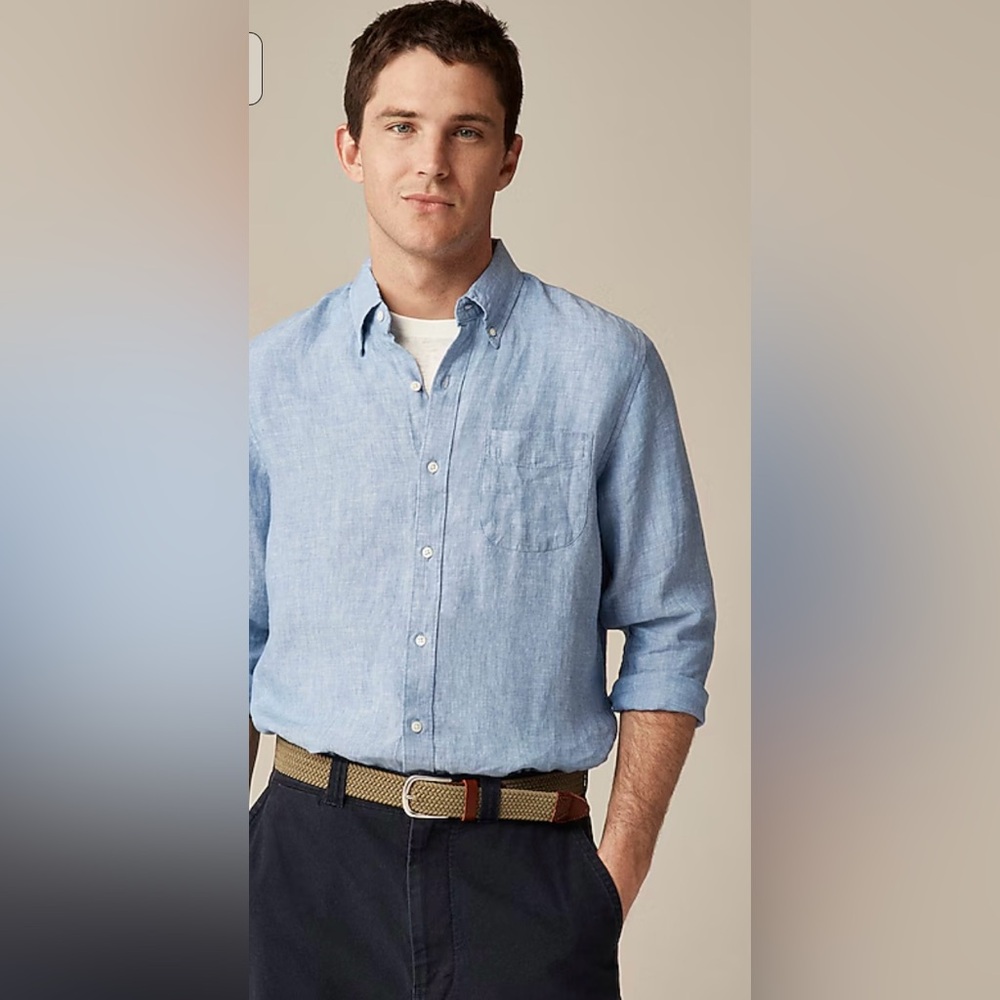 Slim J Crew Irish linen shirt